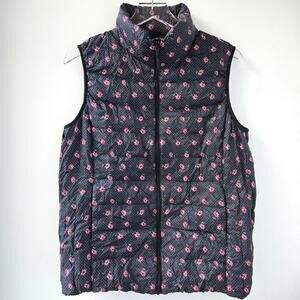 Uniqlo NEW Ultralight PUFFTECH Down Puffer Floral Vest Packable Womens Sz Large